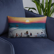 Load image into Gallery viewer, Sunset with Beach Goers Basic Pillow