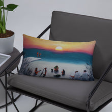 Load image into Gallery viewer, Sunset with Beach Goers Basic Pillow