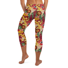 Load image into Gallery viewer, Maroon Hawaiian Capri Leggings