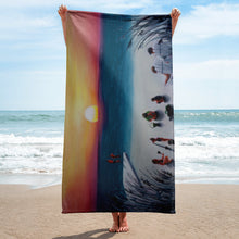 Load image into Gallery viewer, Sunset and beach goers Towel
