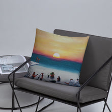Load image into Gallery viewer, Sunset with Beach Goers Basic Pillow
