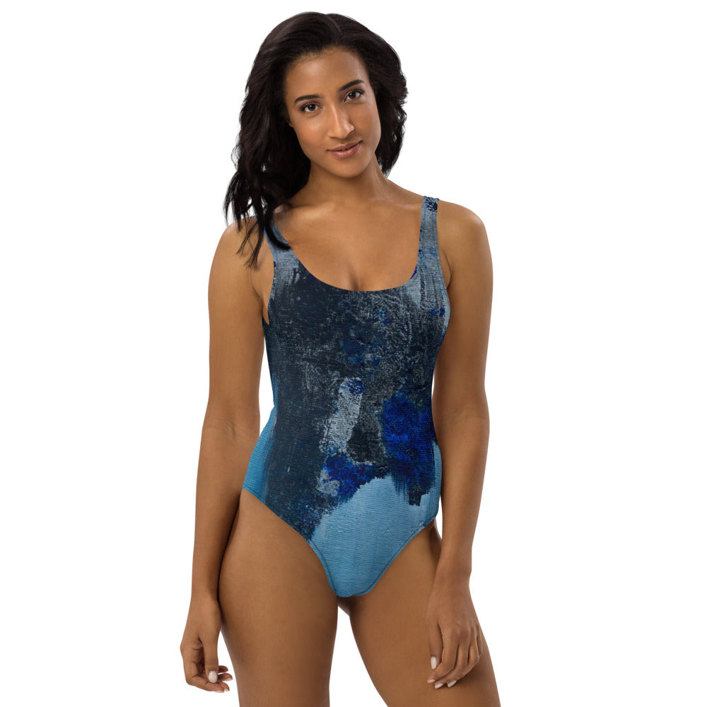 Ice Blue One-Piece Swimsuit