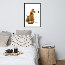 Load image into Gallery viewer, Fox Vixen and Kit Framed poster
