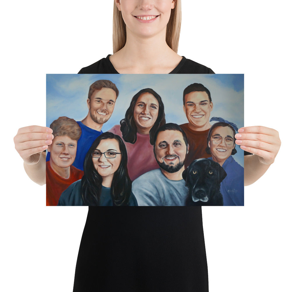 Oil Painting Family Portrait Poster