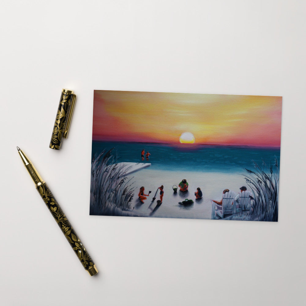 Sunset and Beach Goers Standard Postcard