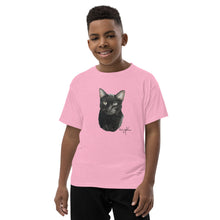 Load image into Gallery viewer, Black cat Youth Short Sleeve T-Shirt

